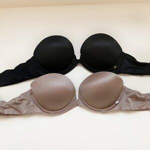 Victoria's Secret Mauve Black Push Up Multiway Convertible Bra (2 ct) chic soft